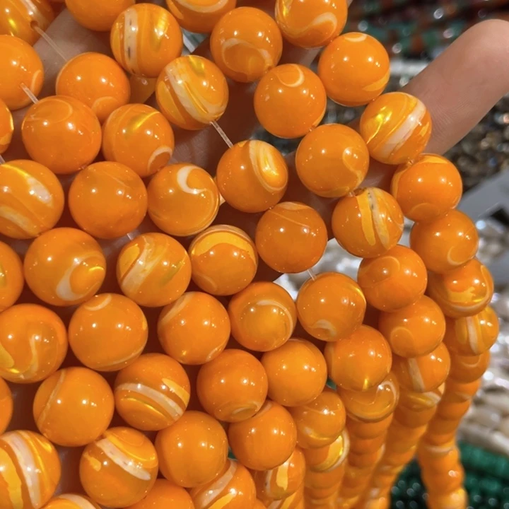 大理石磁石一条12mm黄金甲大圆珠