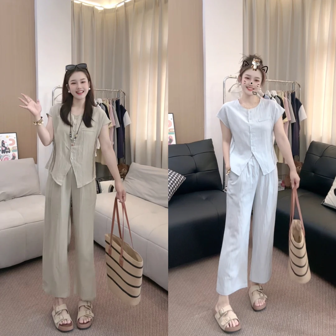 INS风极简风休闲风时尚套装减龄女装老钱风清显瘦气质小个子轻熟