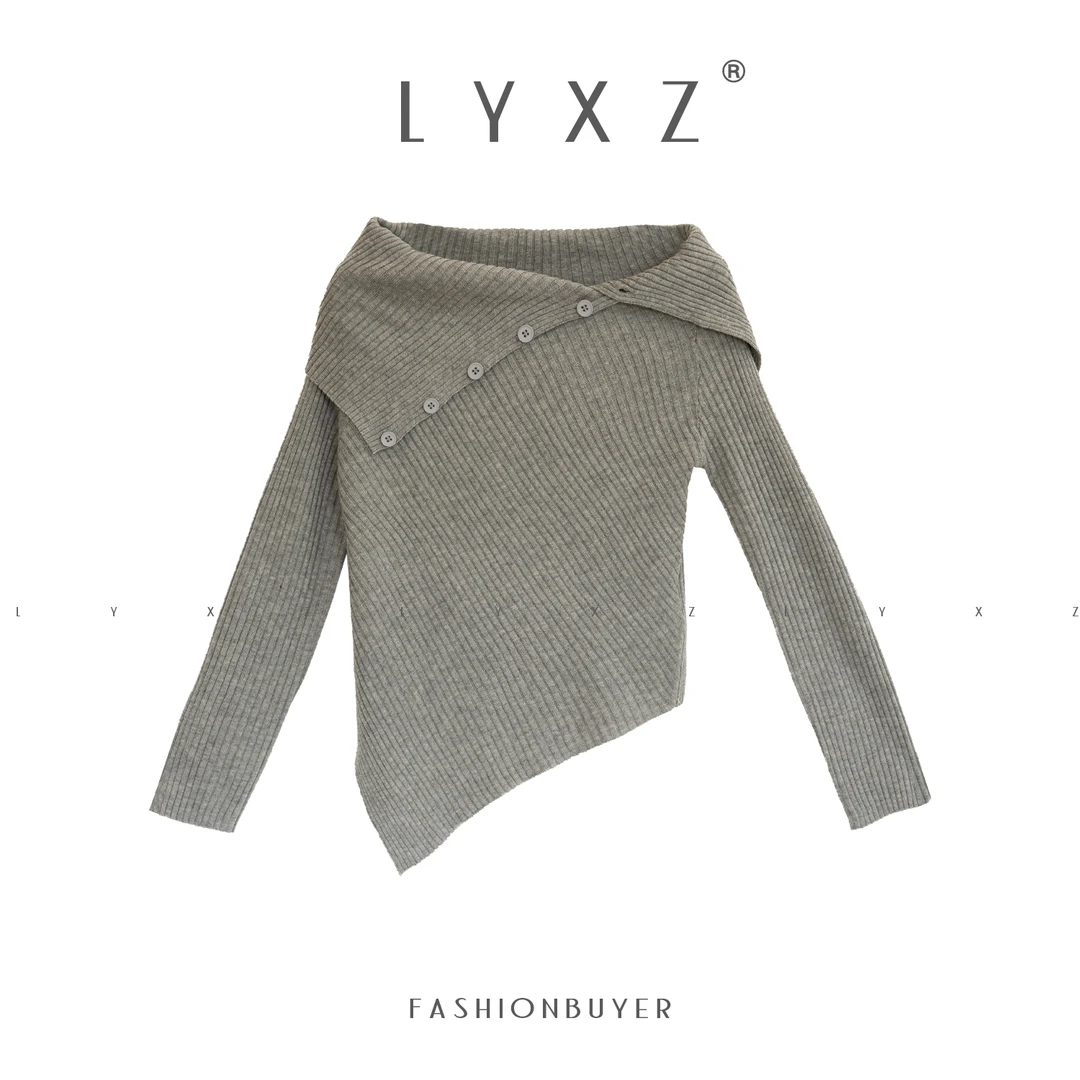 LYXZ x 【冷白凌镜】新款女装针织衫设计师慵懒气质洋气长袖80766