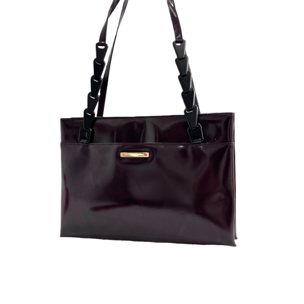 95新 GUCCI/古驰 二手紫色光面全皮单肩包K55203