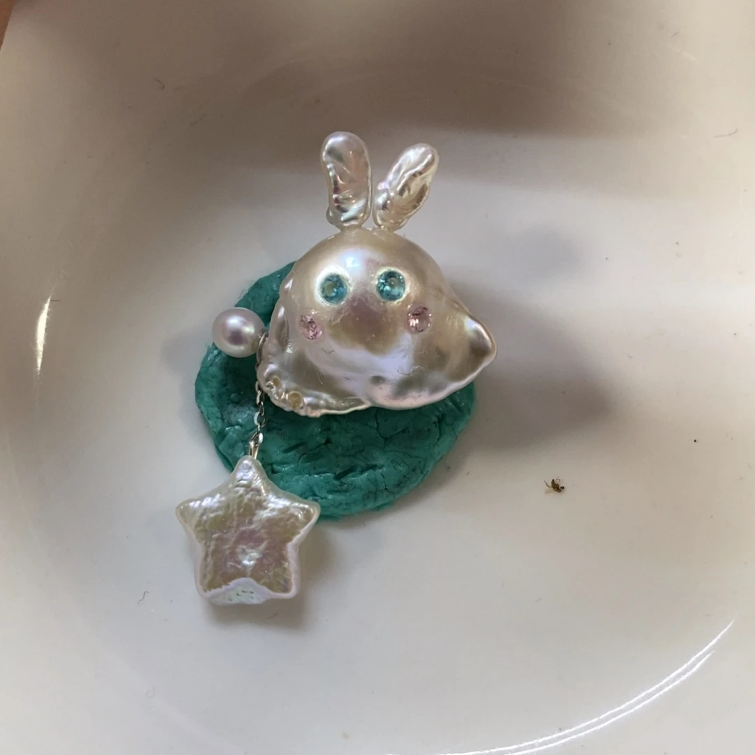 墨***竹耳钉淡水珍珠合金