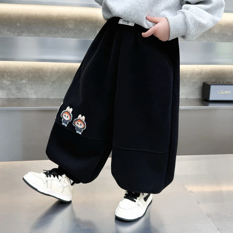 男童秋冬2025儿童裤子女童加绒加厚休闲外穿长裤保暖棉裤冬季秋款