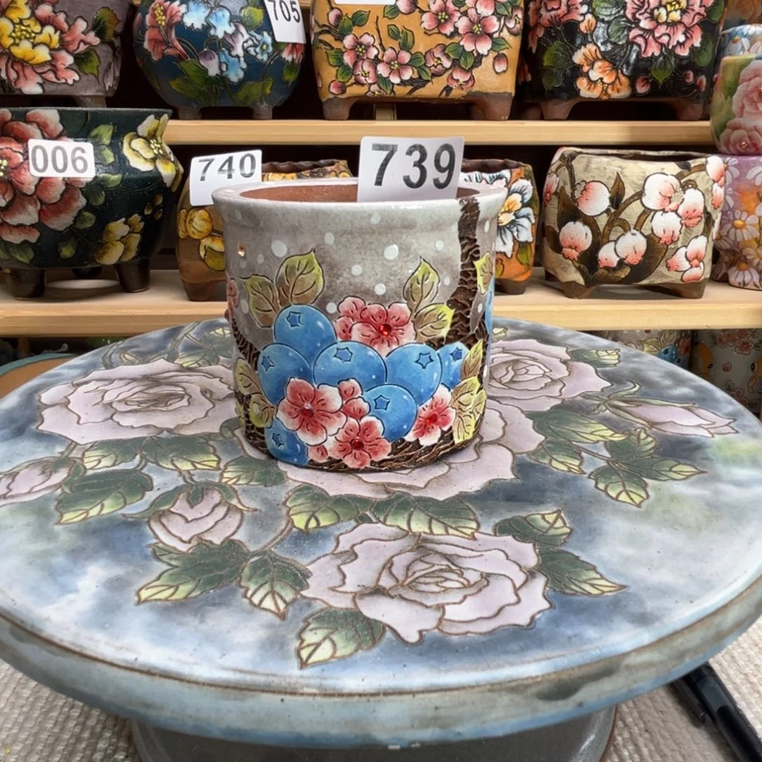 景德镇手绘多肉花盆739