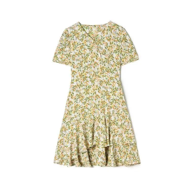 【JXB085绿色气质裙】麦多多专属2025时尚百搭洋气夏季中长款连衣裙