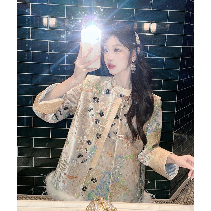 果果家【人间仙境】新中式复古民族风立体感2025春季女刺绣提花马甲