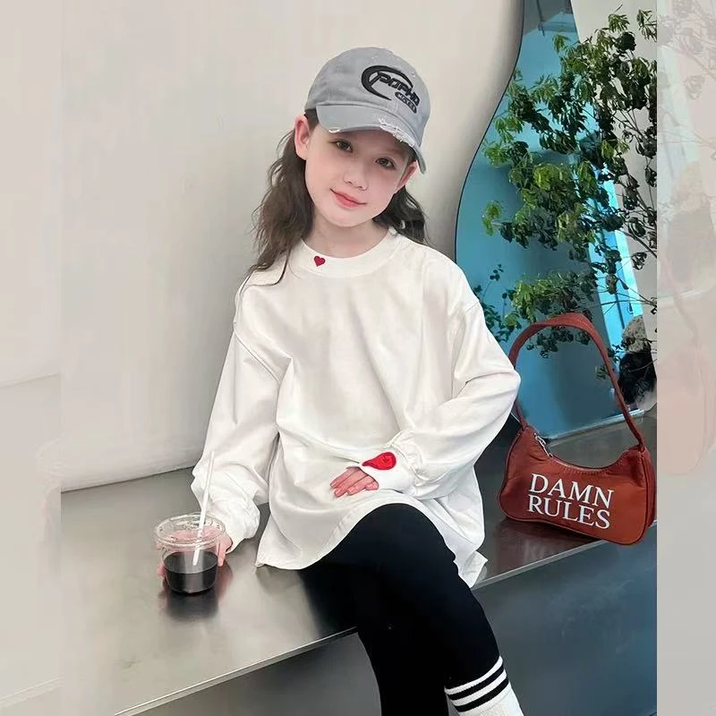 春季新款纯棉女童休闲爱心童时尚韩版新款卫衣长袖