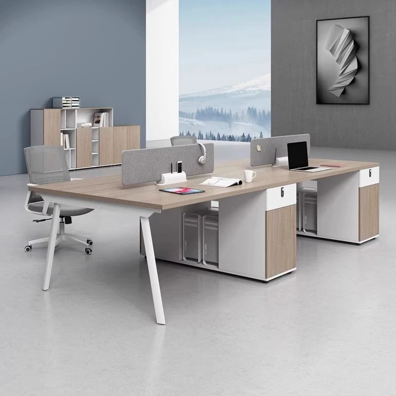 职员电脑桌简约现代稳固工作位办公室家具员工卡位电脑桌椅组合