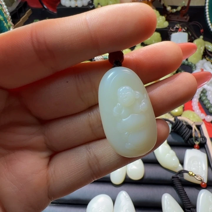 和田玉（白玉）颈饰未镶嵌米达