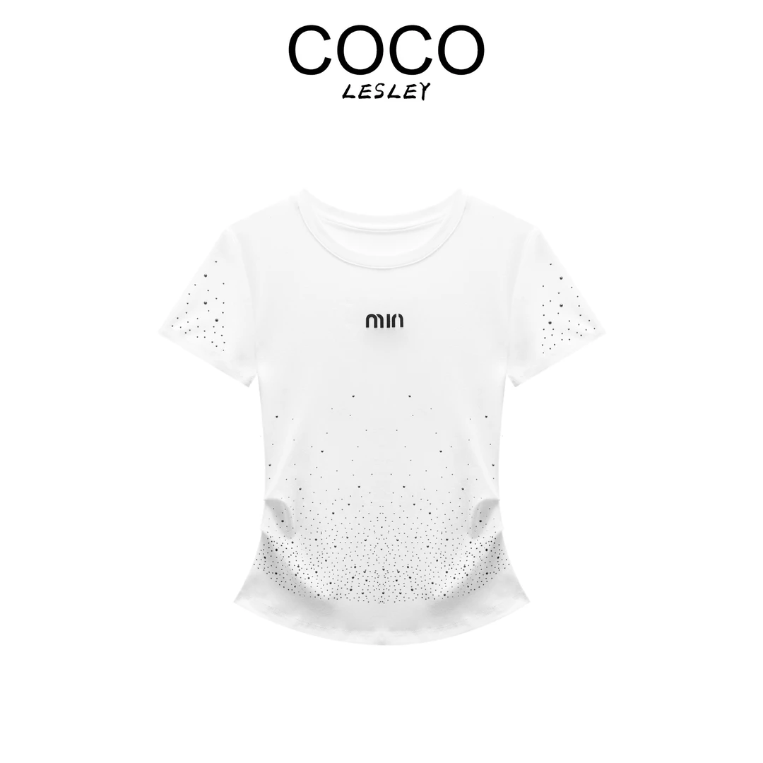 【COCO LESLEY】亮钻T恤爆款短袖2025新款女款百搭洋气-GT129
