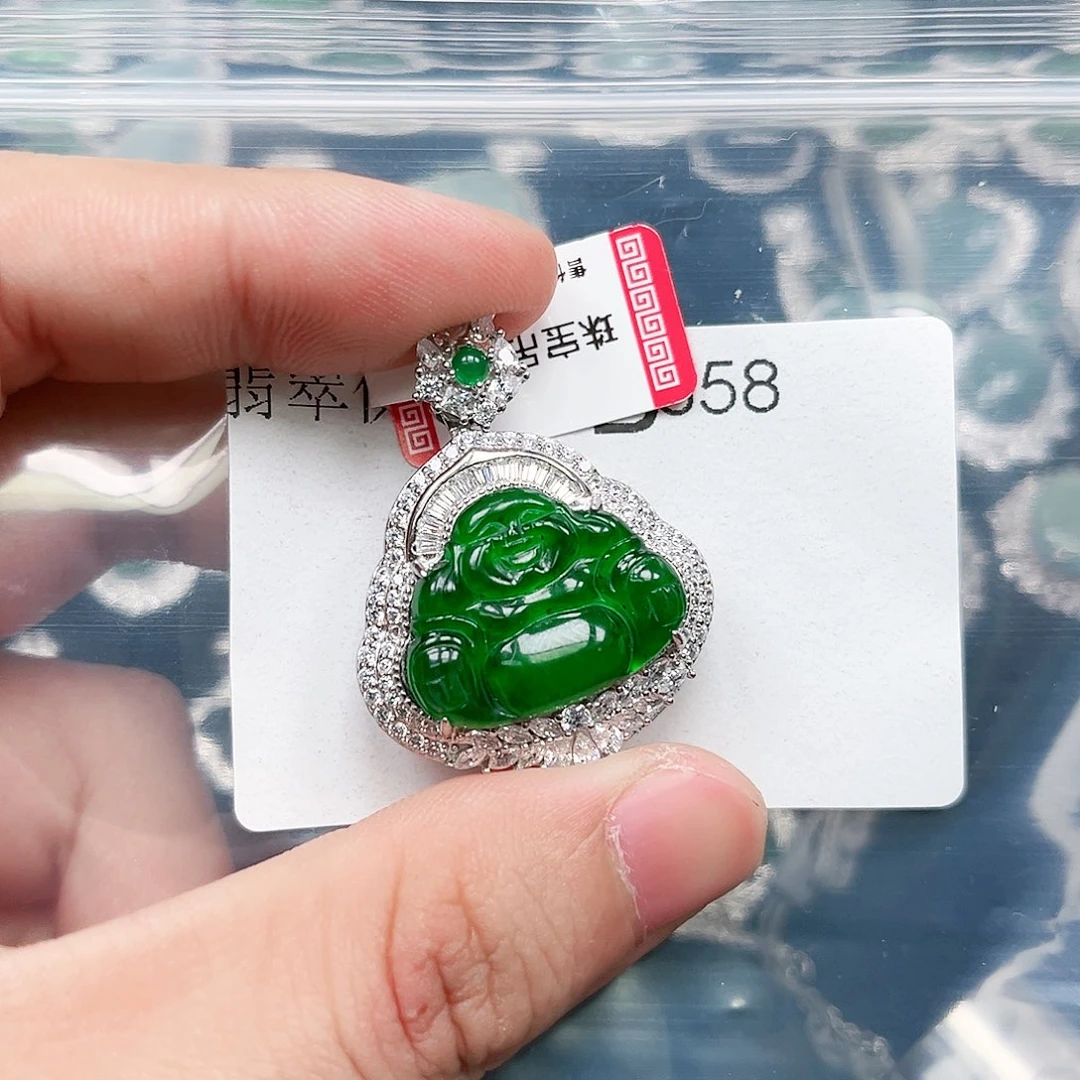 翡翠颈饰银S925镶嵌翡翠858