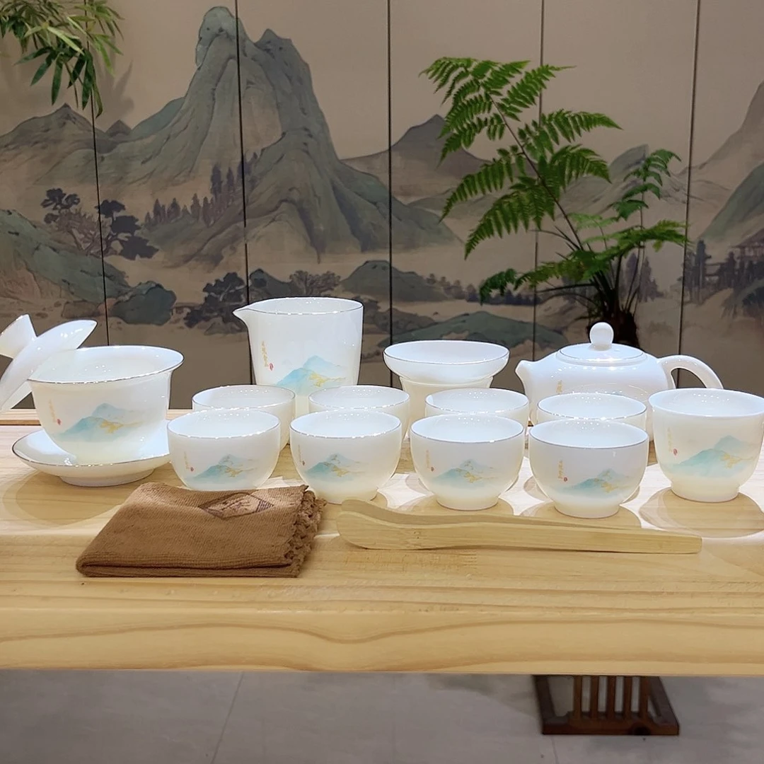 【都彩】日照金山羊脂玉瓷16头