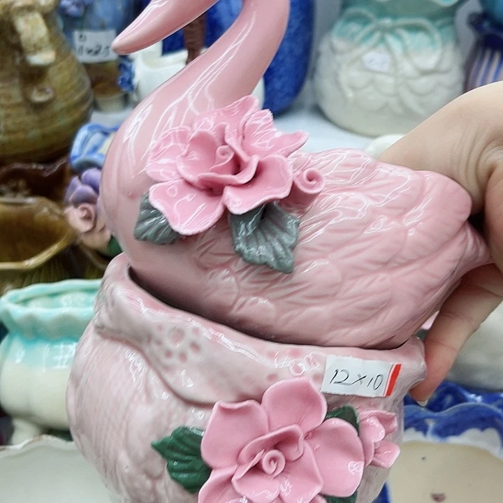 多肉绿植陶瓷花盆9.9包邮，有孔