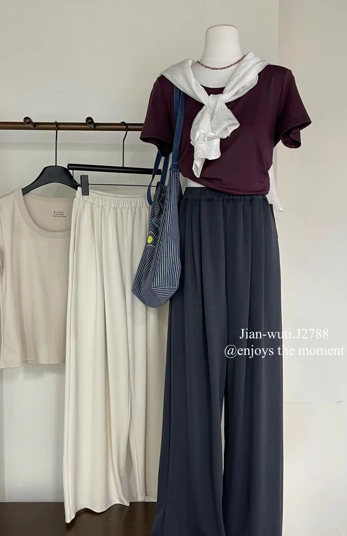 杨杨 时尚铜氨丝空气层休闲裤J2788