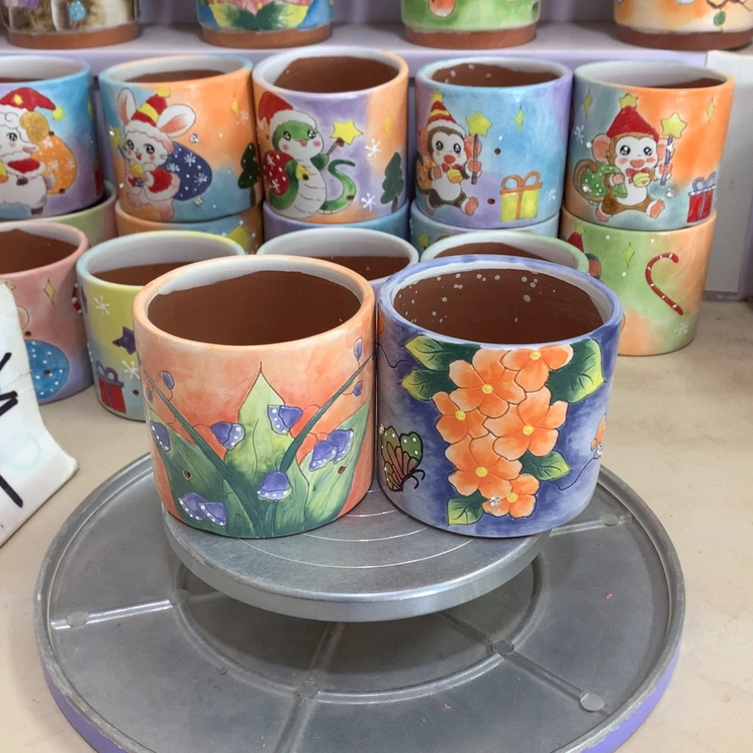 福利花盆，手绘花盆