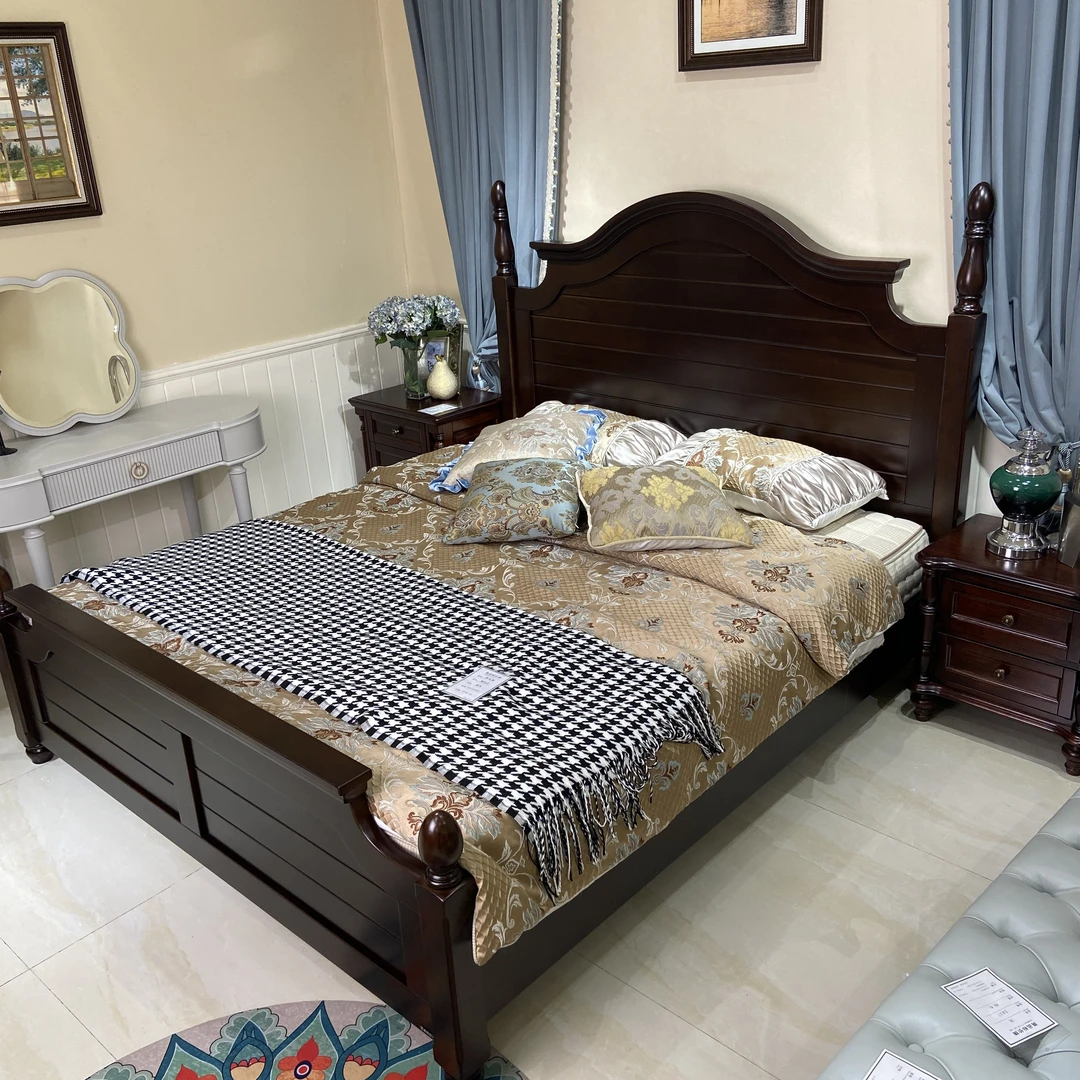 【品牌家具】尚品E1118美式风格实木床全原木双人床主卧床环保家具