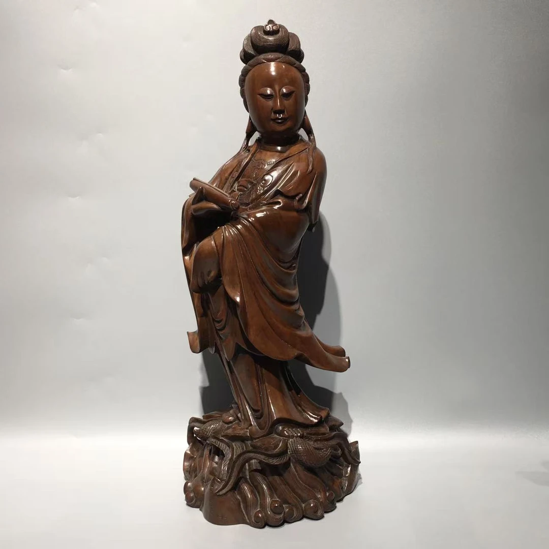 【程田文物】黄杨木观音摆件-250903-37
