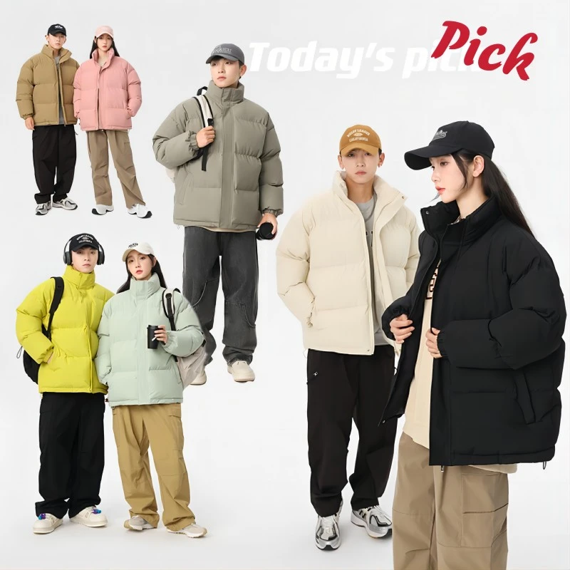 特！高篷羽丝棉~户外防寒面包厚款宽松情侣棉服外套