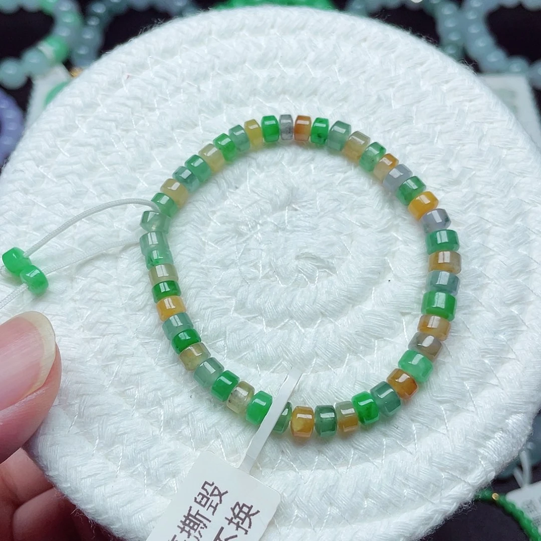 翡翠未镶嵌手链天然缅甸翡翠A货卡5.5