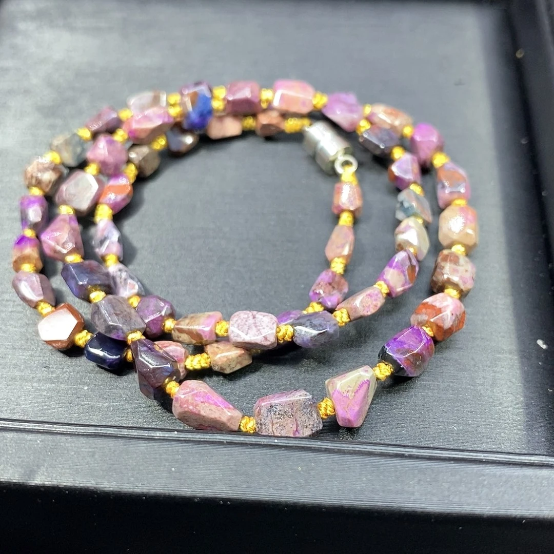 苏纪石（舒俱来）未镶嵌南非舒俱来泥地钻切项链