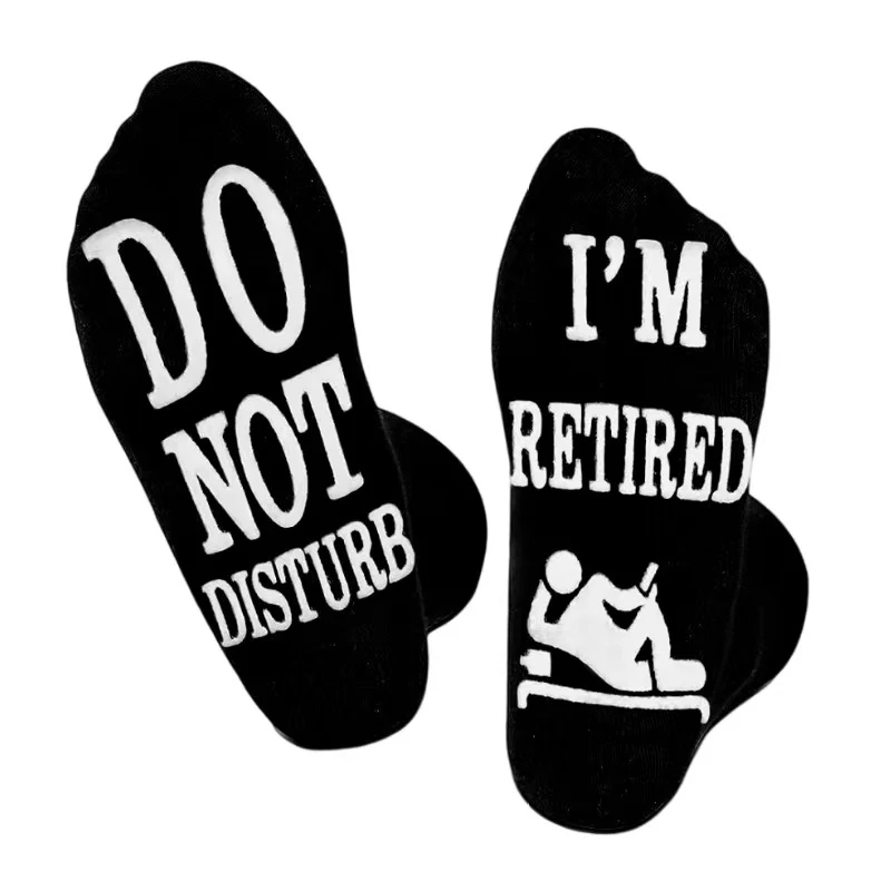 热销趣味袜男袜欧美字母印花生日袜礼物袜点胶中筒爆款游戏袜