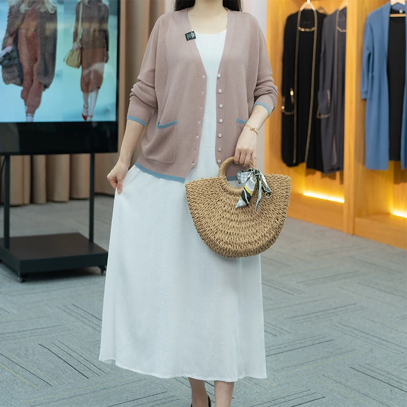 春夏新款短款百搭纯色外套长袖大码宽松时尚气质显瘦2404-103