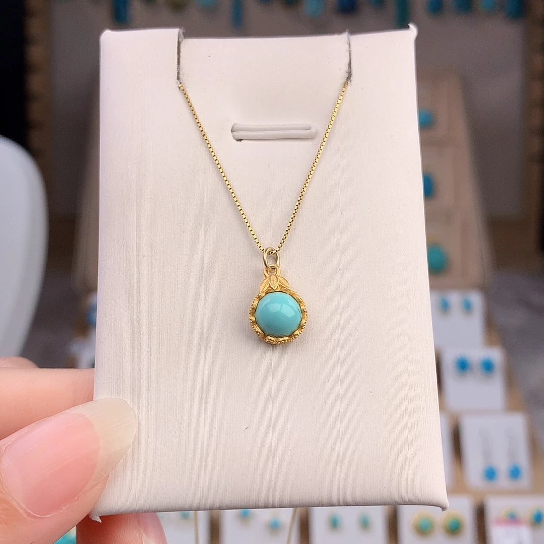 绿松石银S925镶嵌颈饰