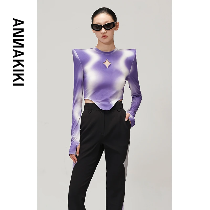 【AUNISEX专属】ANNAKIKI3D立体翘肩星型镂空印花上衣 3B30205101A