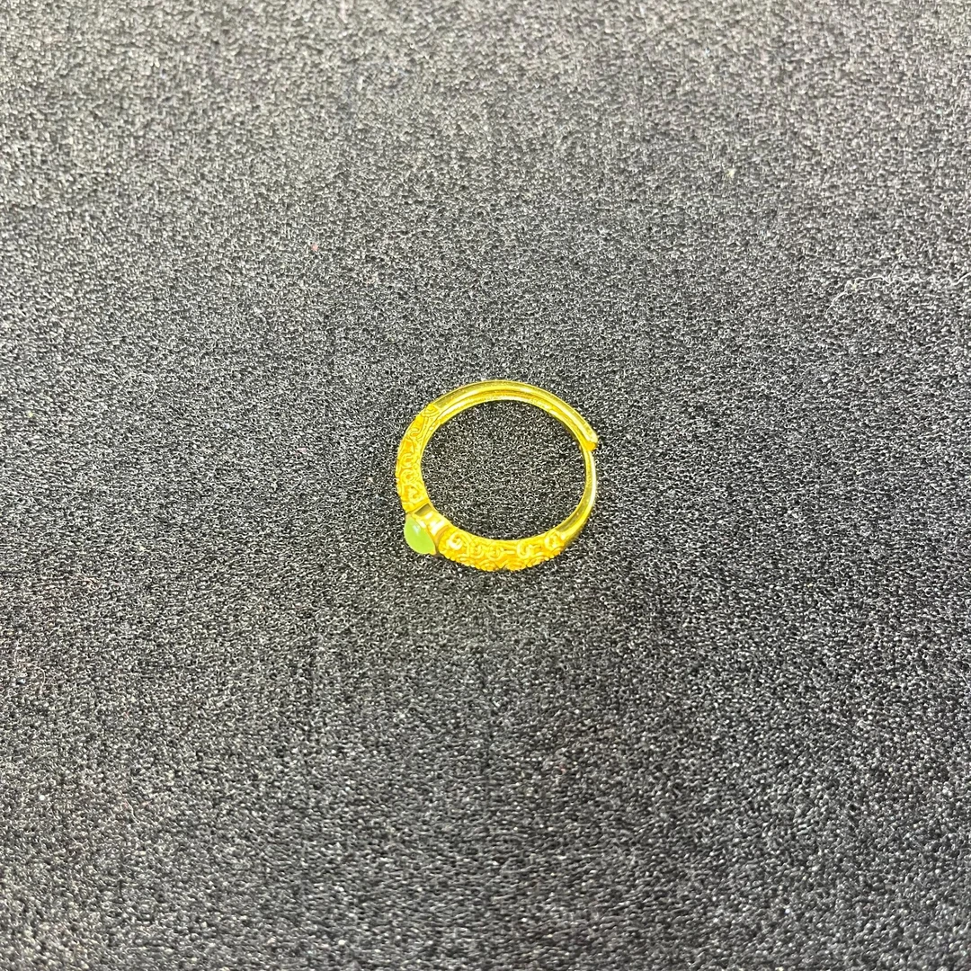 【小七正品】国风掐丝工艺和田碧玉合金镶嵌戒指【YDR45】