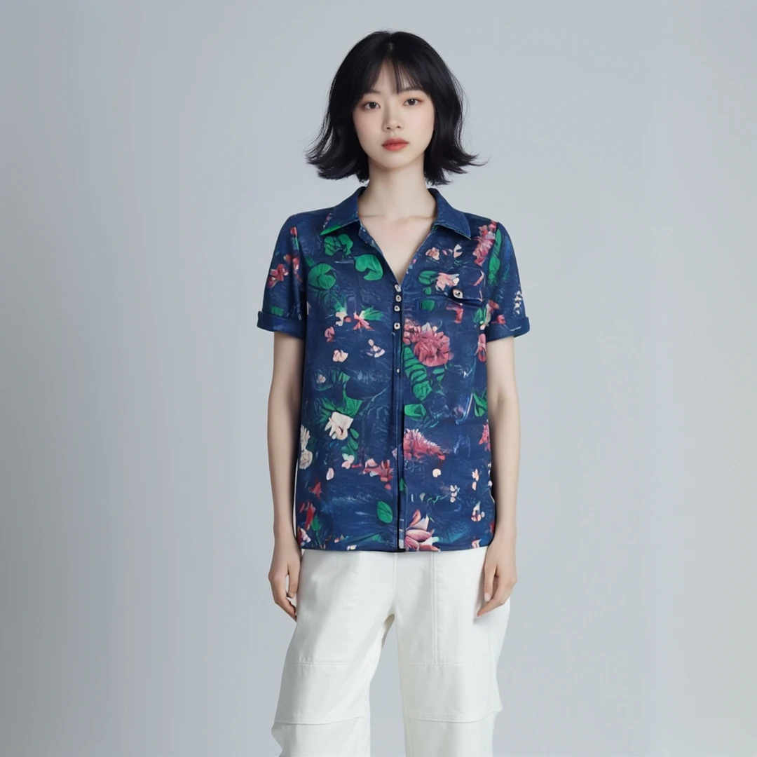 {春姐41}中年女夏款短袖新款夏季妈妈装薄款碎花小衫上衣