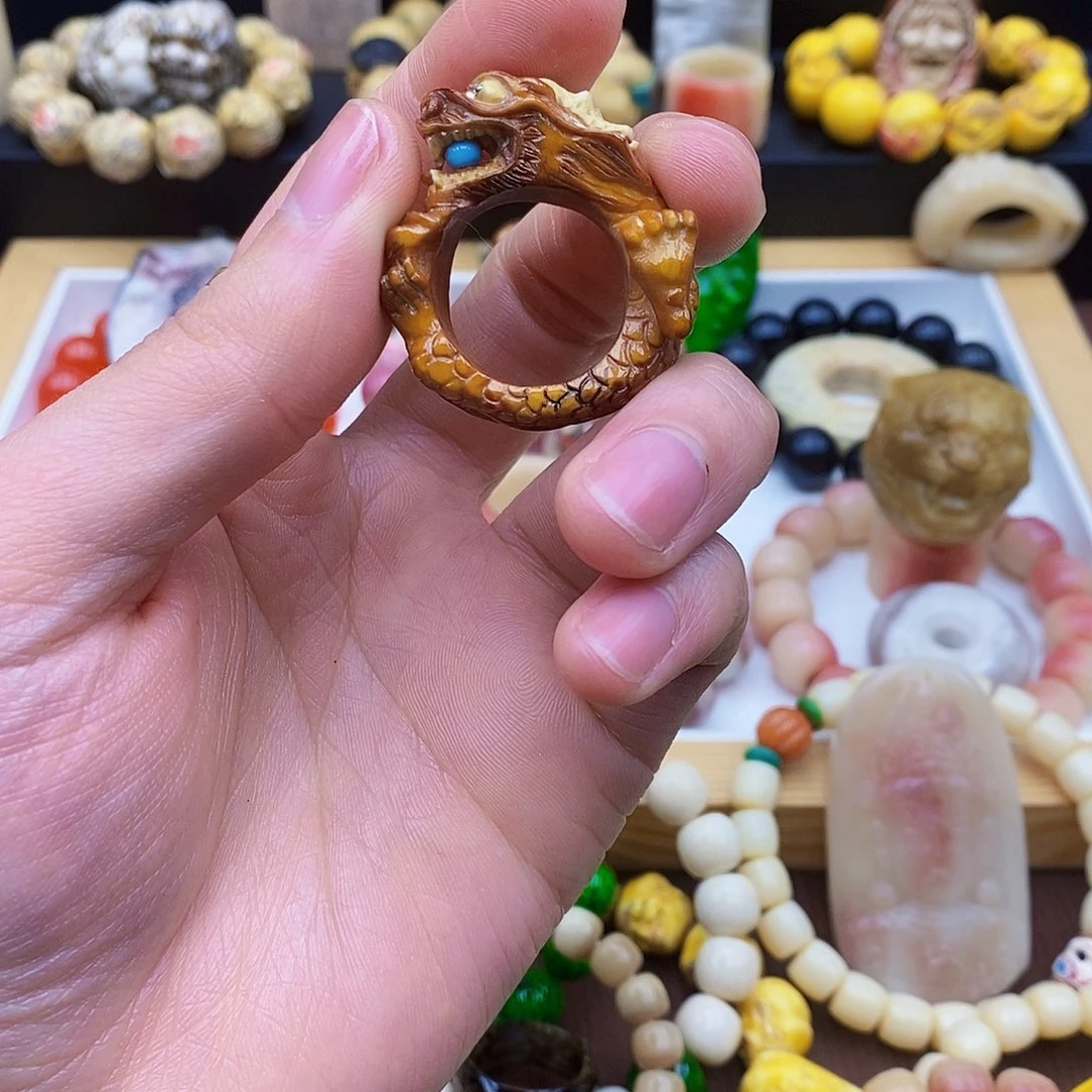 驼骨手串/手链鸭***点鹿角根付骨