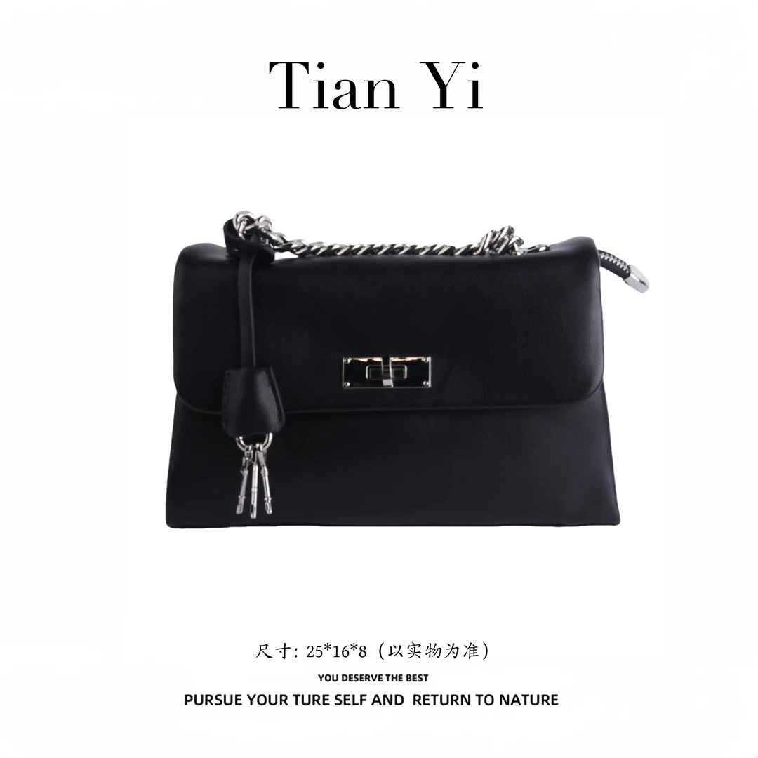 【Tian Yi渠道货】-2025新款轻奢单肩手提斜跨包  18253 黑色