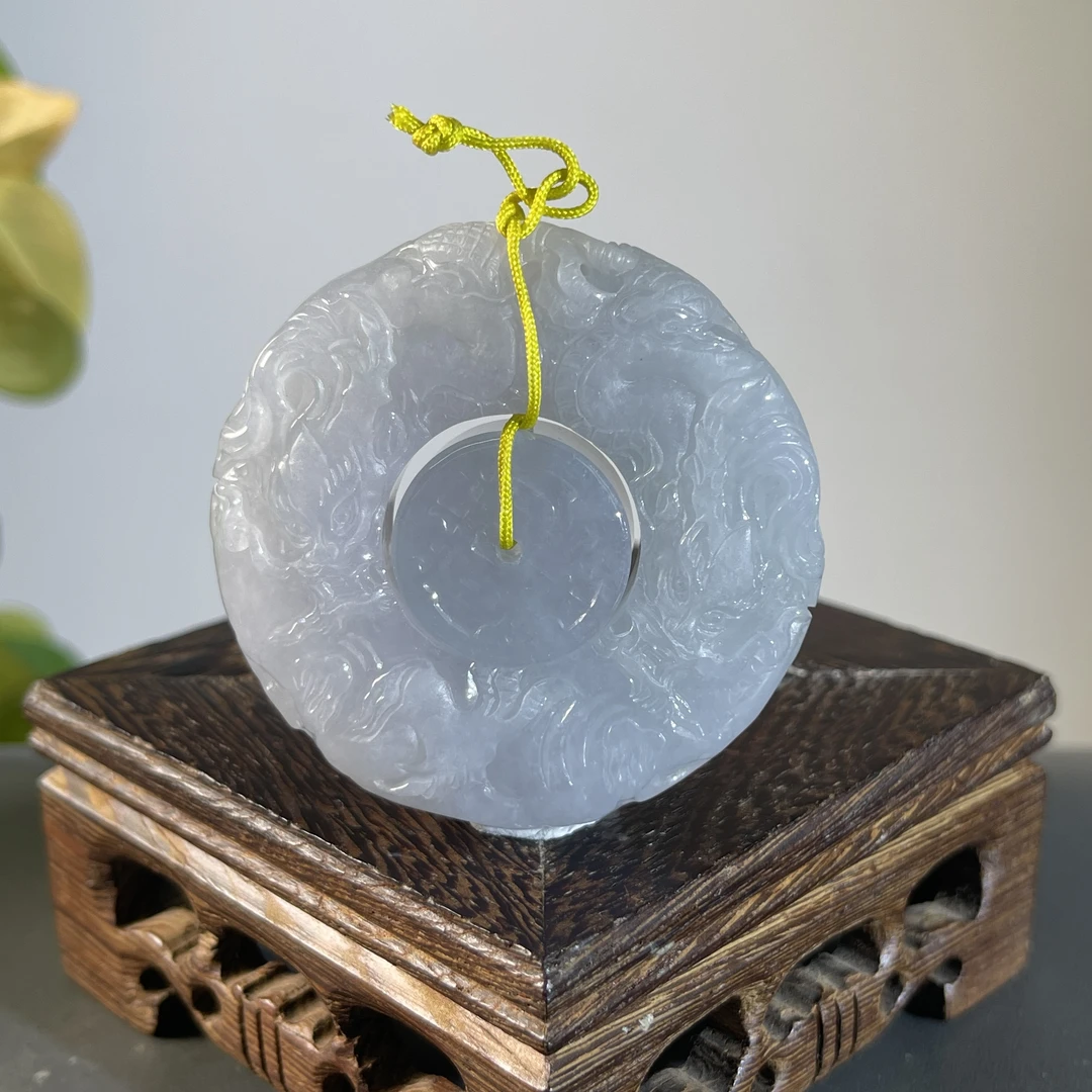 JTA23-95 天然缅甸A货翡翠  龙扣