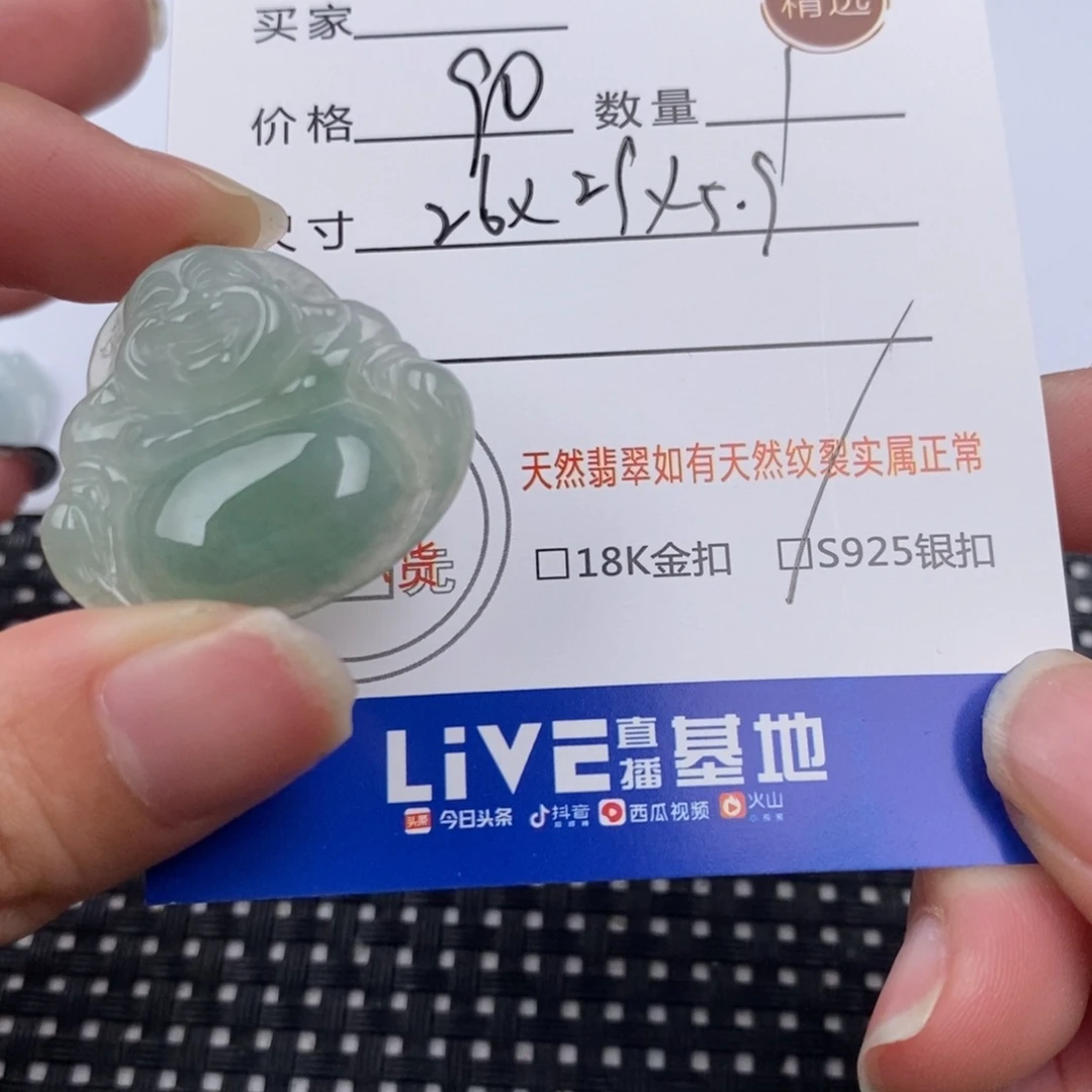 翡翠颈饰银S925镶嵌吊坠