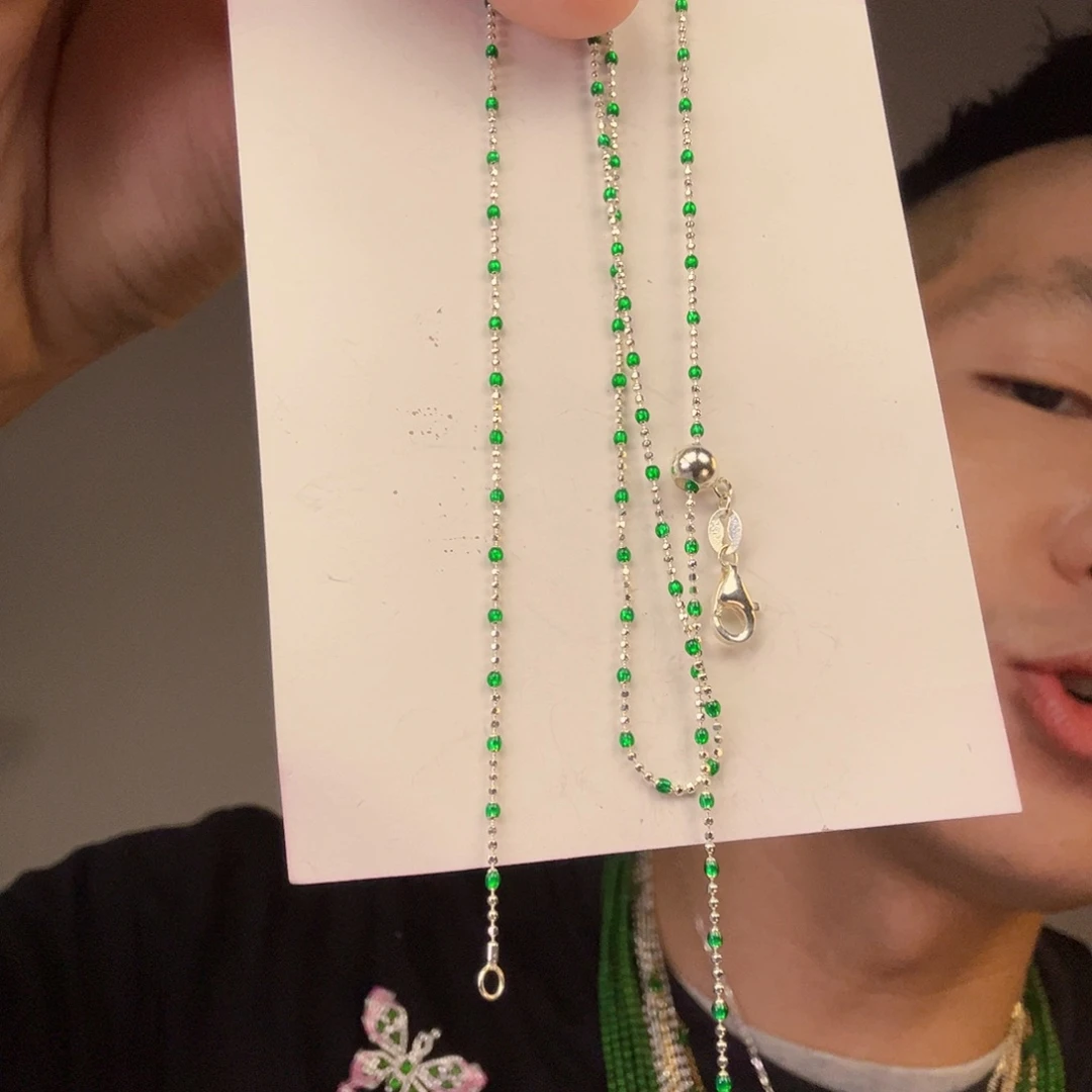 翡翠银S925镶嵌颈饰一件