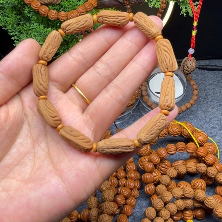 手串桃核金条单圈