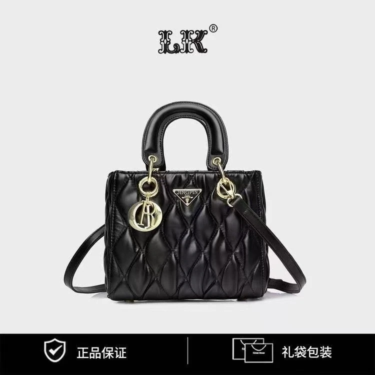 正品新款时尚百搭名媛小香风轻奢单肩斜挎手提包戴妃气质四格