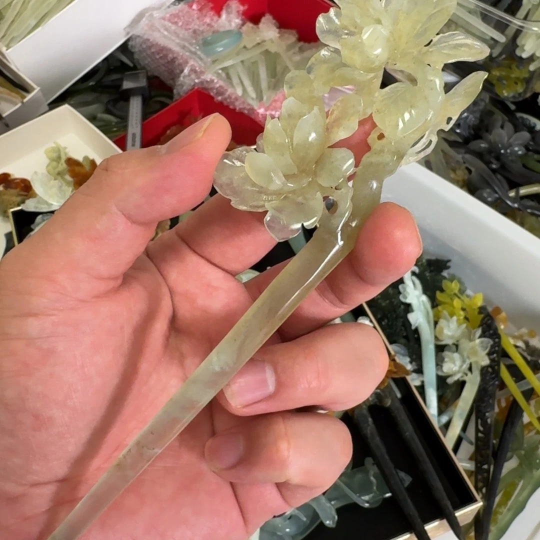 岫玉发饰未镶嵌岫玉发簪就是好看