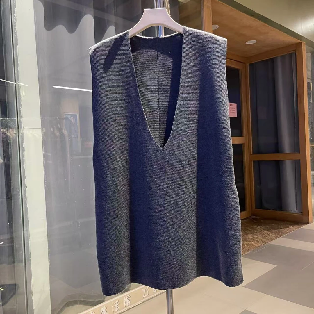 P3  80CM/马甲大V领双股加厚羊毛马甲秋冬