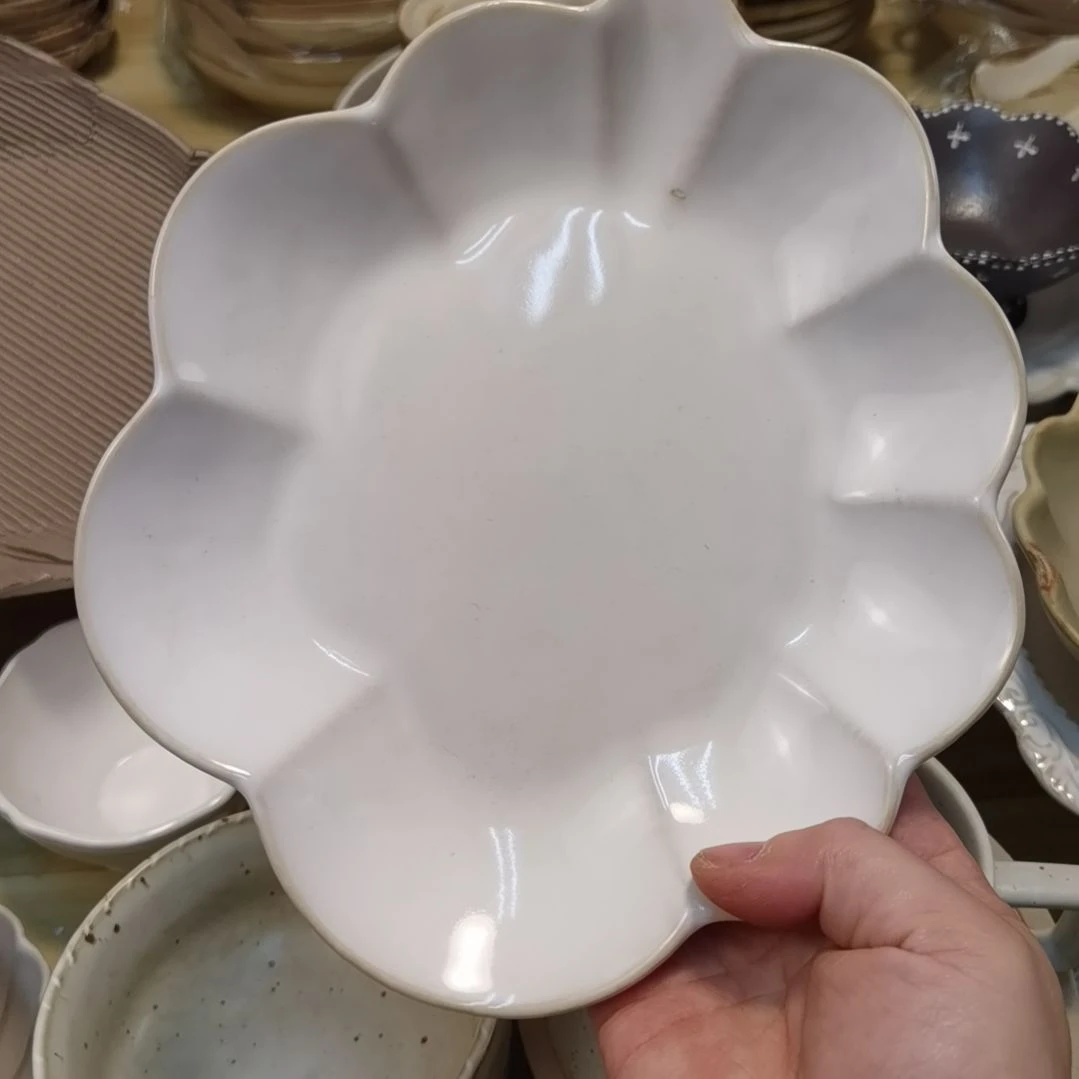 瓷片微瑕初恋系列八寸浅盘三个一组