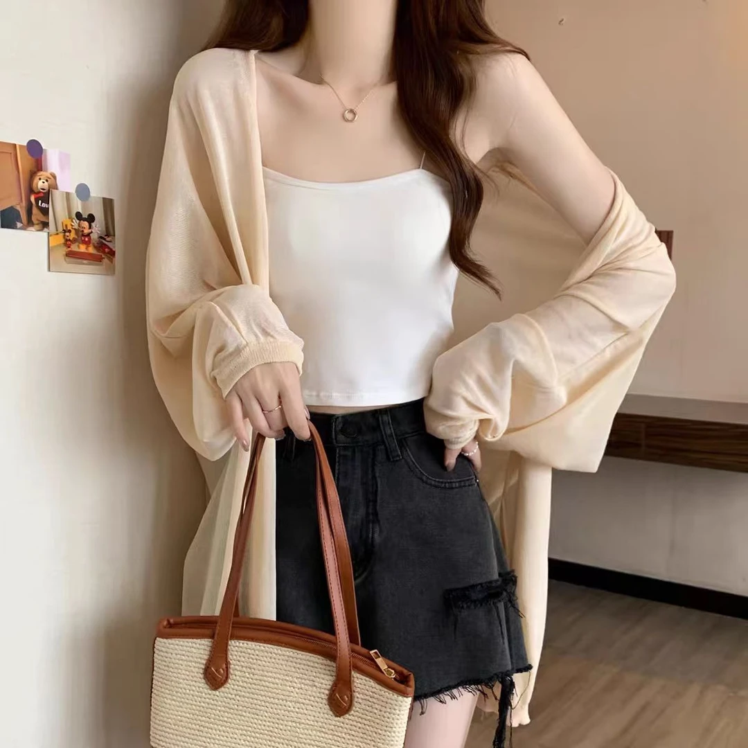 【运补】【7001正品】复古防晒针织开衫大码胖妹妹宽松防晒衫