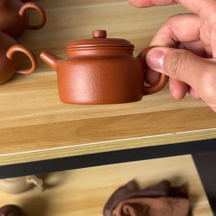 紫砂茶壶生砂朱泥德钟130cc