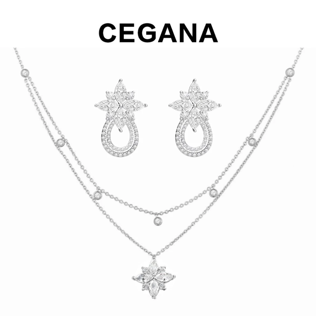铜合金耳饰 CEGANA【寒光绮梦】冬日雪花耳饰轻奢ins耳环小众精致