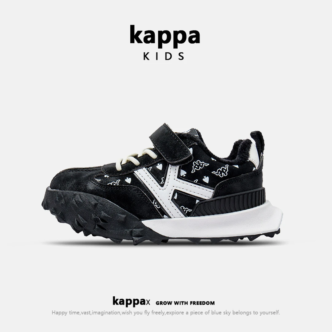 Kappa kids秋冬季儿童运动新款时尚户外跑步休闲中大男童老爹鞋七