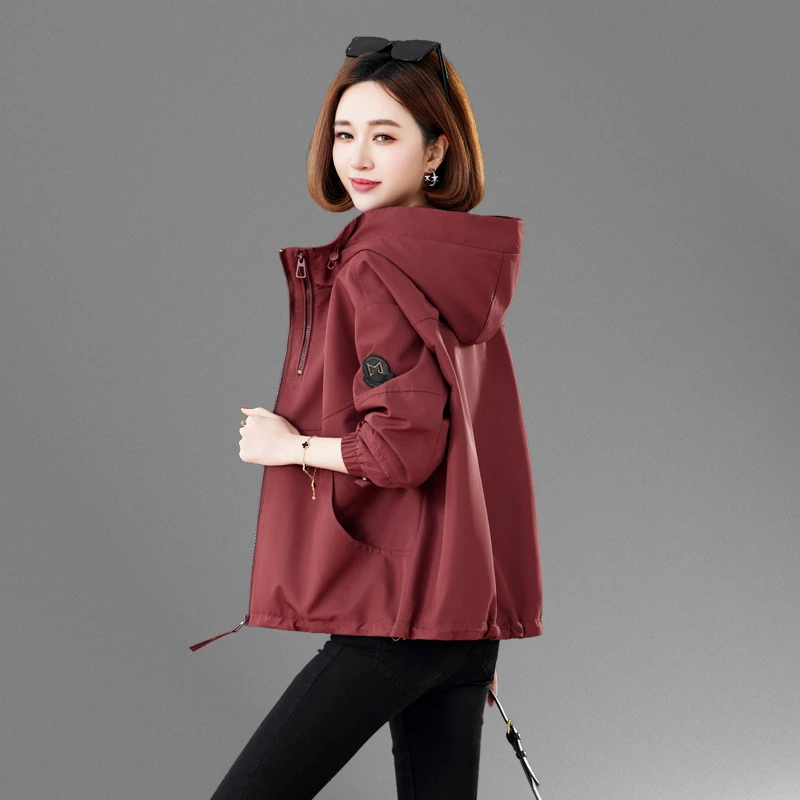 安可拉红外套女短款春秋2025新款小个子时尚洋气大码休闲夹克风衣