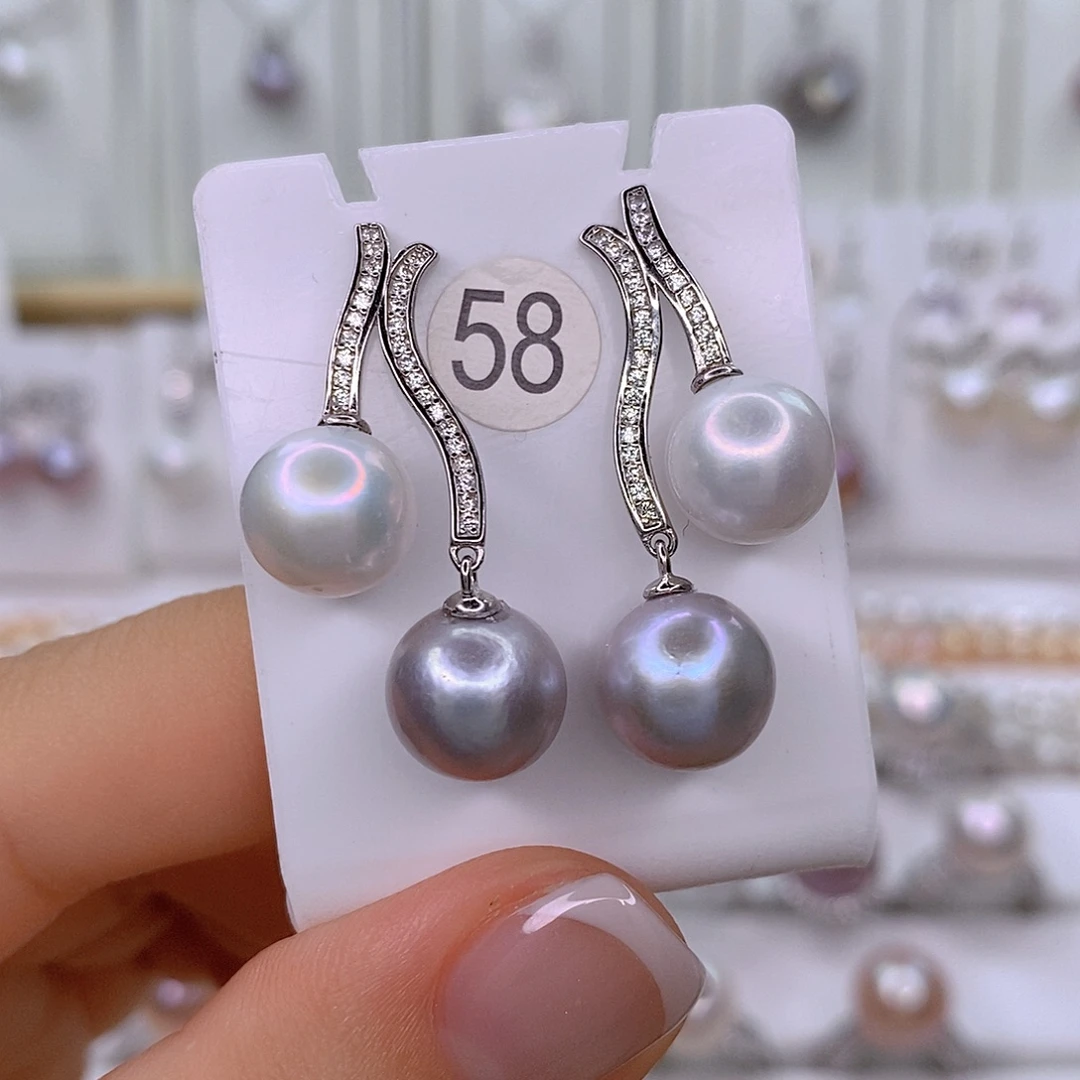 影***月颈饰银S925镶嵌淡水珍珠