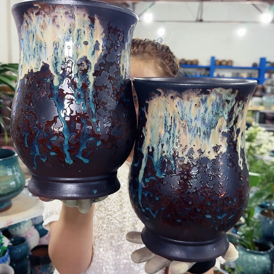 紫砂花盆高25口17