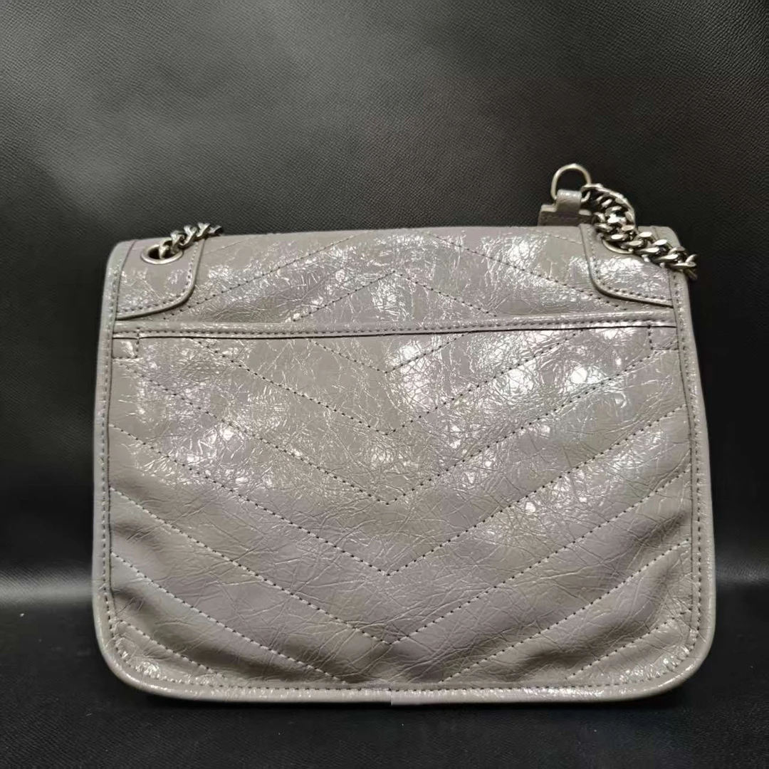 SMVP 高定奢品 时尚潮流真皮新款女包手提袋28cm 10248 灰色