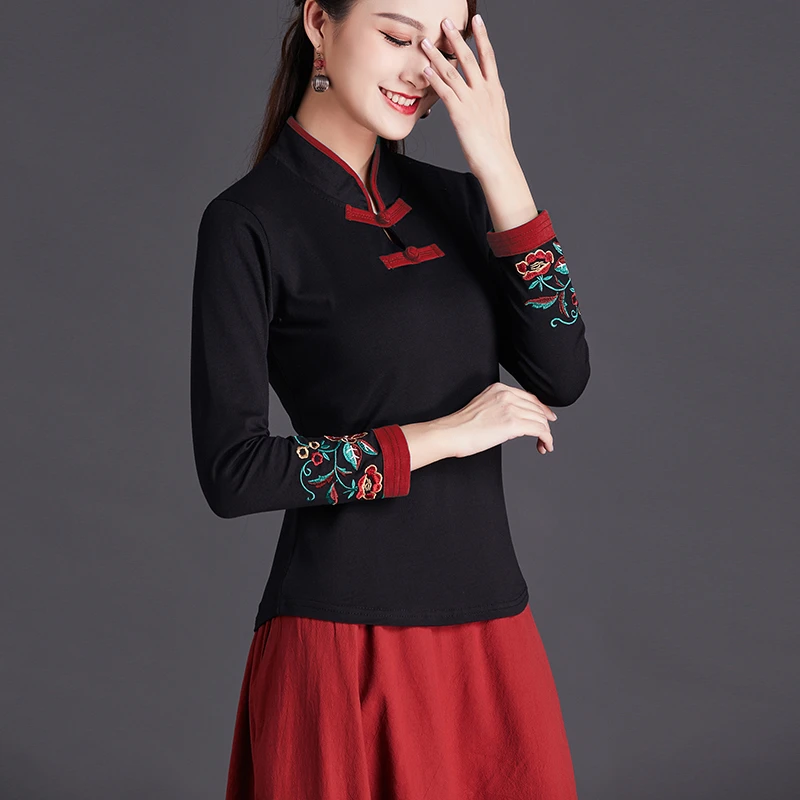 清货不加绒【编码060~095】民族风女装长袖上衣薄款打底衫