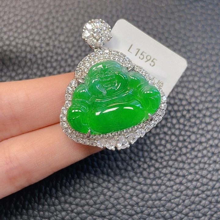翡翠银S925镶嵌吊坠(不含链)