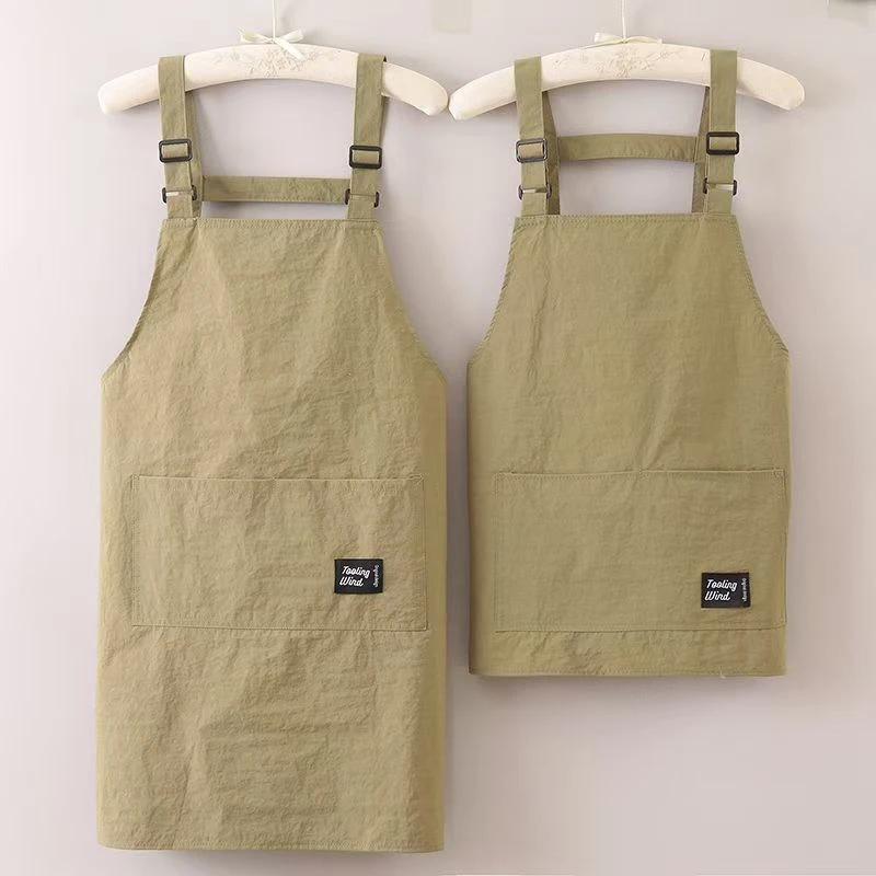 防泼水围裙简约工装围腰男女上班餐饮专用防污做饭工作服定制Logo